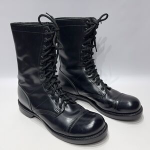 VTG Corcoran 1500 Black Leather Cap Toe Combat Boots Made in USA Men’s Size 11D